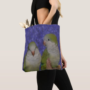 Tote Bag Paire de bébés perroquets Quaker Photo Peinture