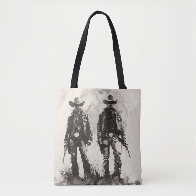 Tote Bag Paire monochrome de cowboys (Devant)