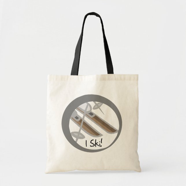 Tote Bag Paires de T-shirts et de cadeaux de ski des skis I (Devant)