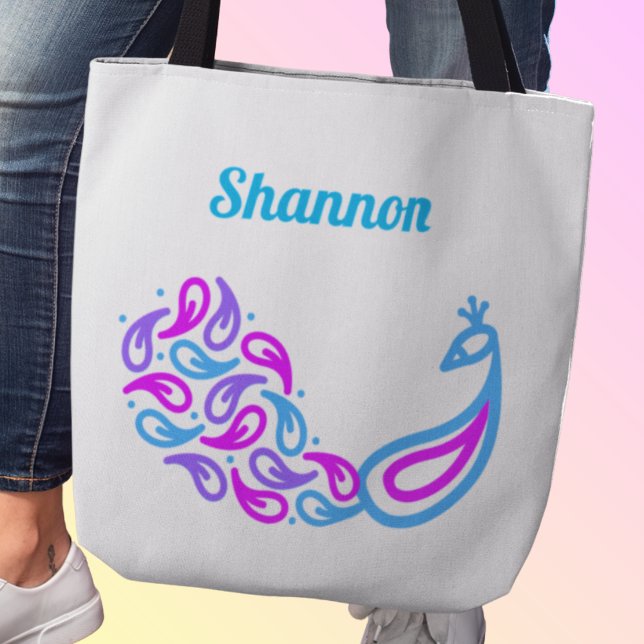 Tote Bag Paisley (Pretty paisley peacock customizable bag)