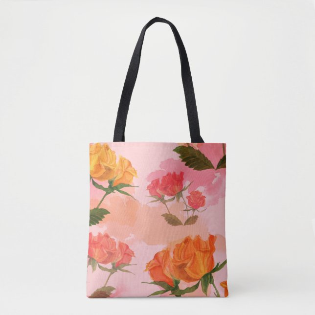 Tote Bag Paisley bandana imprimé, soie foulard design. (Devant)