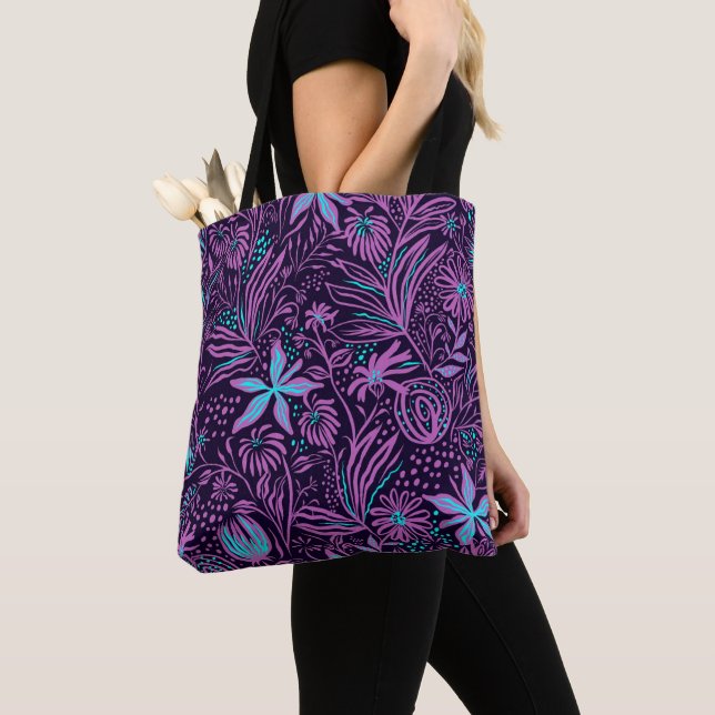 Tote Bag Paisley pourpre personnalisée (De près)