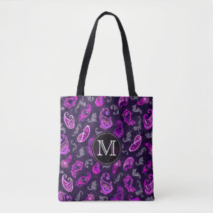 Tote Bag Paisley violet vintage