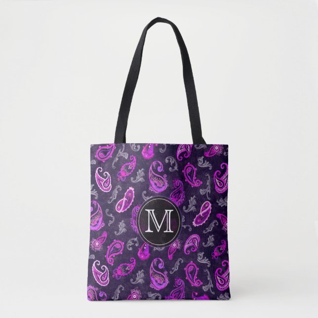 Tote Bag Paisley violet vintage (Devant)