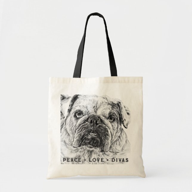 TOTE BAG PAIX * AMOUR * DIVAS FOURRE-TOUT (Devant)