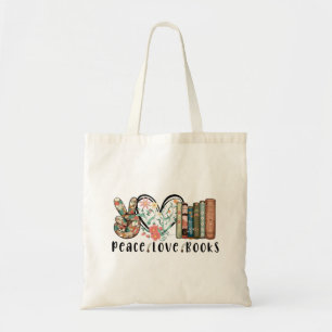 Tote Bag Paix, amour et livres