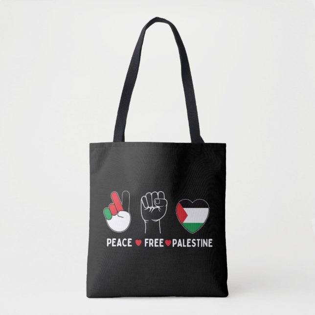 Tote Bag paix amour palestine -liberté pour les palestinien (Devant)