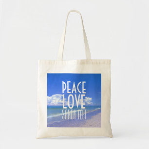 Tote Bag Paix, amour, pieds de Sandy