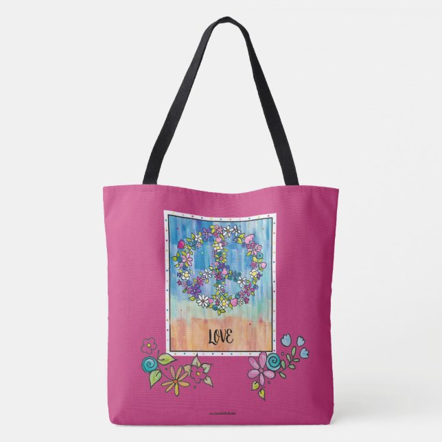 Tote Bag Paix et amour Fourre-tout (Dos)