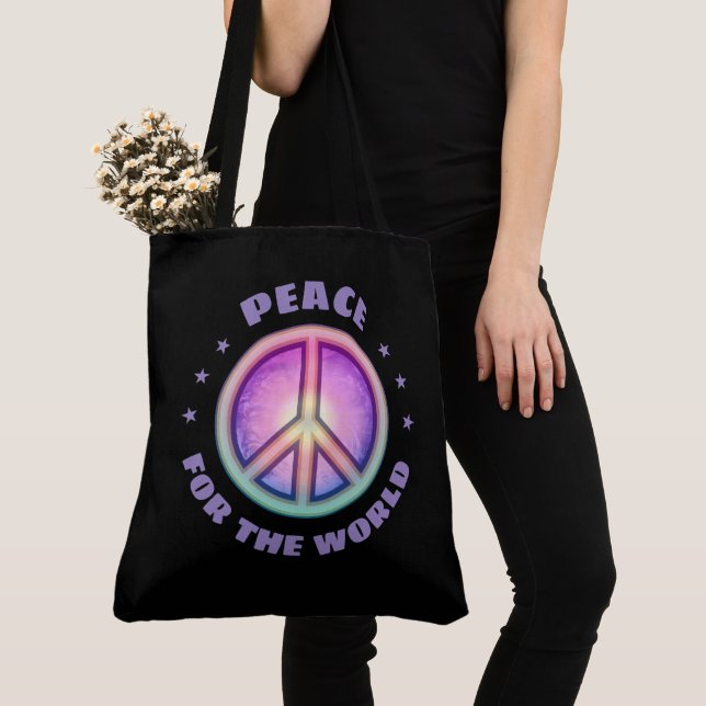 Tote Bag Paix pour le monde ☮ (De près)