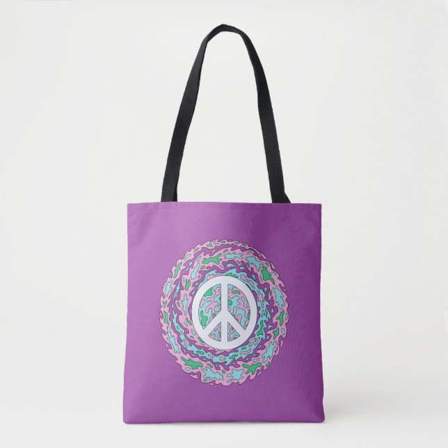 Tote Bag Paix psychédélique (Devant)