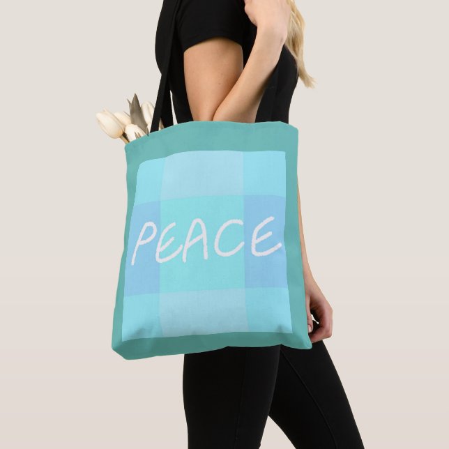 Tote Bag Paix Turquoise (De près)