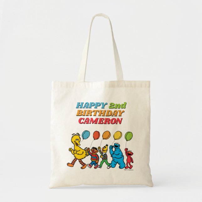 Tote Bag Pal de rue Sésame | Ballons d'anniversaire (Devant)