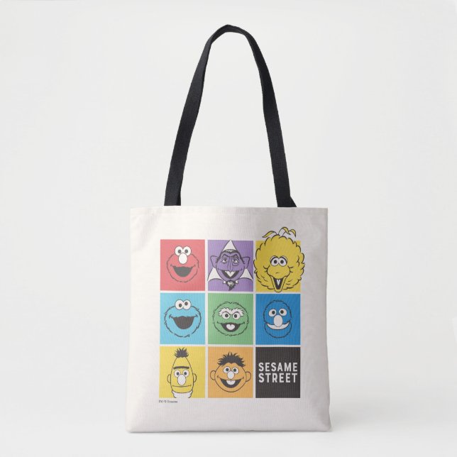 Tote Bag Pal de rue Sésame | Blocs de couleurs (Devant)