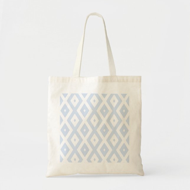 Tote Bag Pale blue and white diamond pattern (Devant)