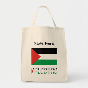 Tote Bag Palestine and Palestinian Flag with Your Name