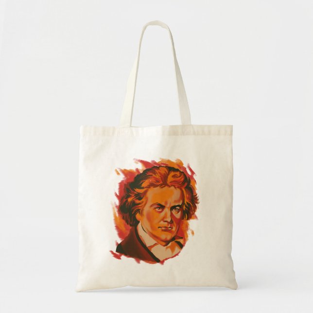 Tote Bag Palette de feu de Beethoven Citation Portrait (Devant)