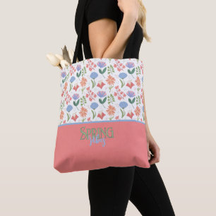 Tote Bag Palette Douce des Fleurs de Printemps