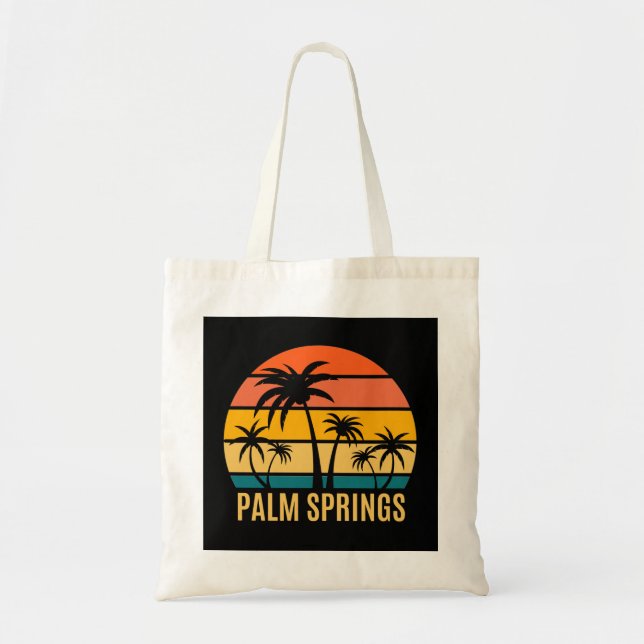 Tote Bag Palm Springs Coucher Du Soleil Et Plage De Palm Tr (Devant)