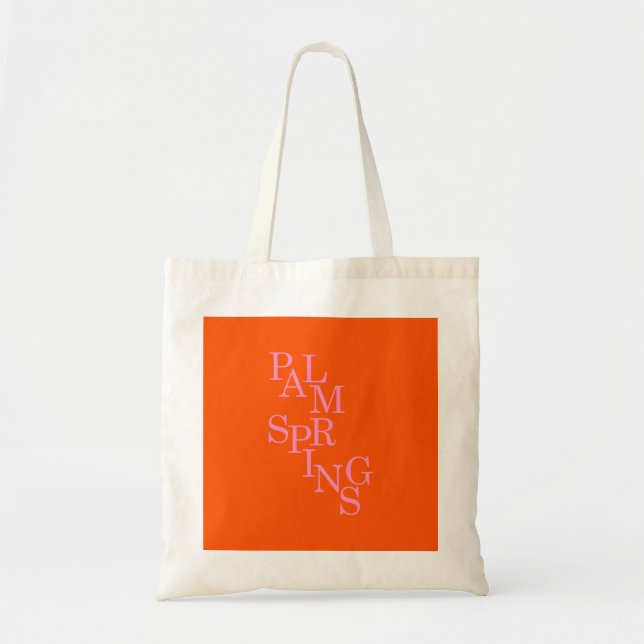 Tote Bag Palm Springs Orange Et Rose (Devant)