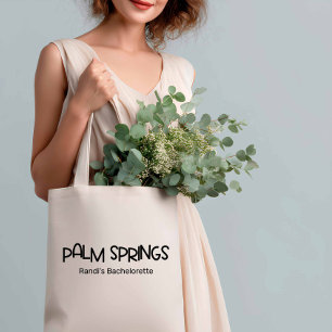 Tote Bag Palm Springs Rétro minimaliste noir Bachelorette