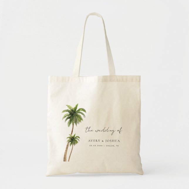 Tote Bag Palm Tree Destination Tropicale Mariage Faveur (Devant)