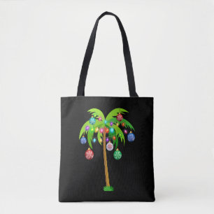 Tote Bag Palm Tree Feux de Noël Plage amusante été