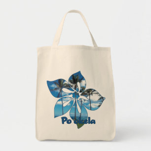 Tote Bag "Palm Tree Hibiscus" Épicerie Fourre-tout