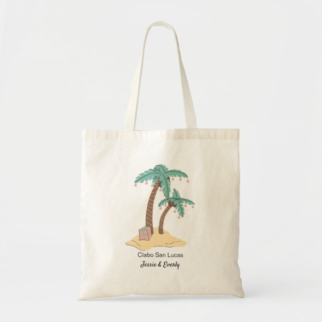 Tote Bag Palm Tree Mariage Tropical Welcome bachelorette (Devant)