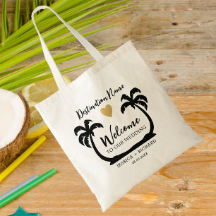 Tote Bag Palm Trees Beach Destination Mariage Bienvenue