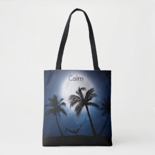 Tote Bag Palm trees in the moonlight