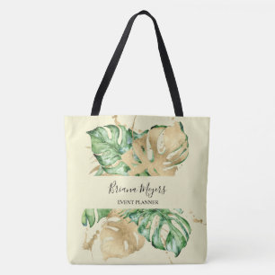 Tote Bag Palm Tropical Feuille Gold