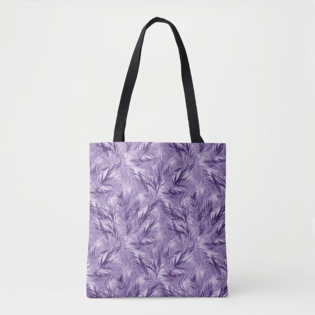 Tote Bag Palme violette délicate Grande épaule Fourre-tout (Devant)