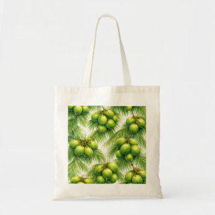 Tote Bag Palmier à noix de coco verte motif tropical