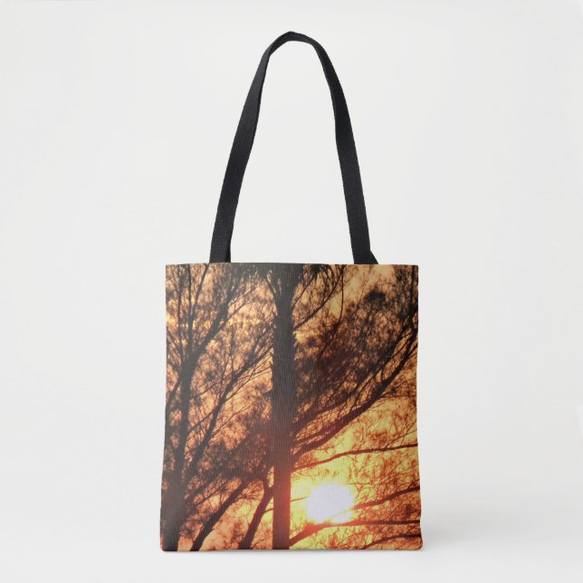 Tote Bag Palmier au soleil Chaud Horizon (Devant)