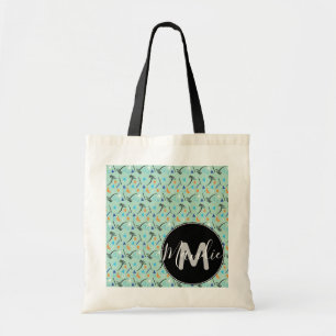 Tote Bag Palmier Coloré et Motif Géométrique