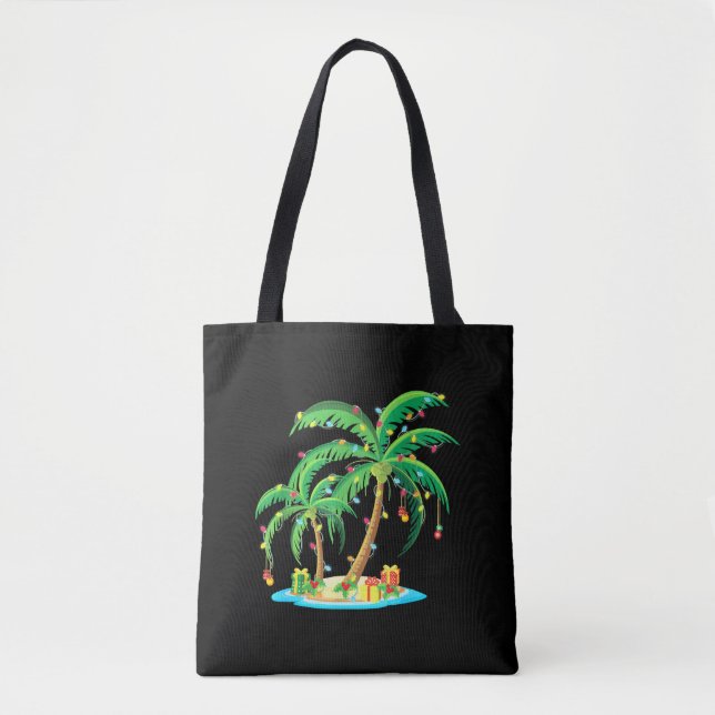 Tote Bag Palmier de Noël Cocotier de Noël Tropical (Devant)