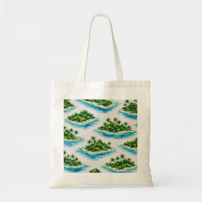 Tote Bag Palmier d'île tropicale (Devant)