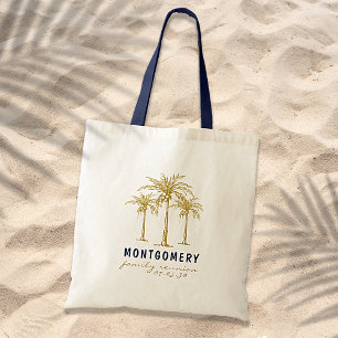 Tote Bag Palmier Doré Tropical Réunion de Famille Personnal