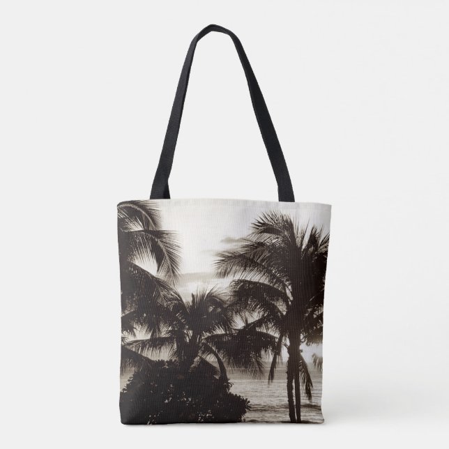 Tote Bag Palmier hawaïen Vintage de Waikiki (Dos)