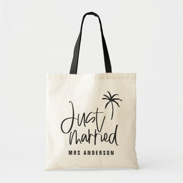 Tote Bag Palmier marié mariage cadeau plage (Devant)