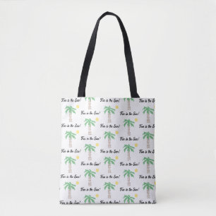 Tote Bag Palmier mignon et caricature de plage, île ensolei