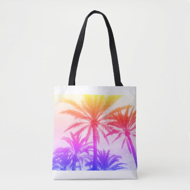 Tote Bag palmier tropical dans l'ambiance estivale rétro né (Devant)