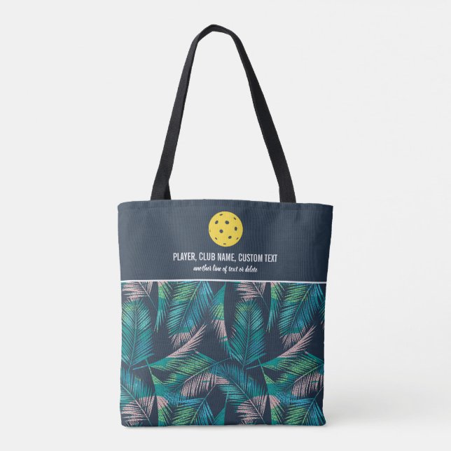 Tote Bag Palmier Tropical Imprimer Pickleball Personnalisé  (Dos)