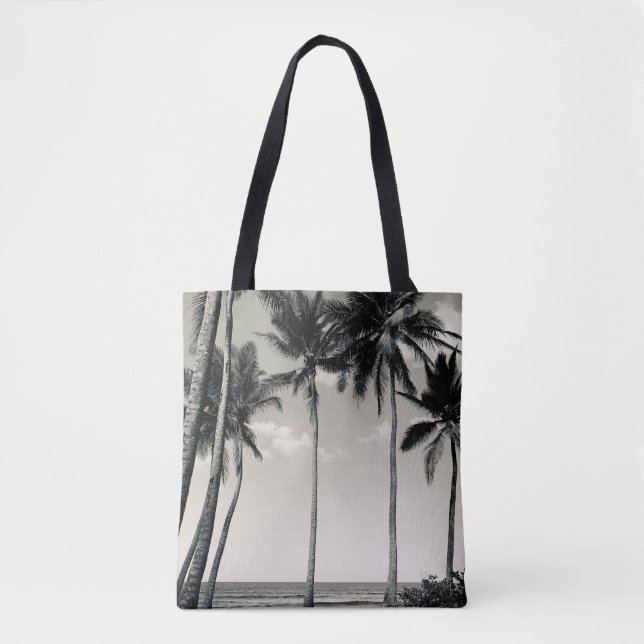 TOTE BAG PALMIER TROPICAL SUR LA PLAGE (Devant)