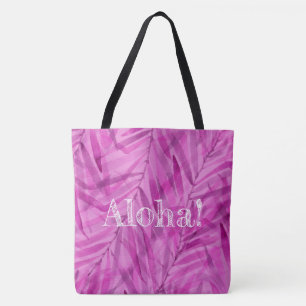 Tote Bag Palmiers à l'aquarelle Hawaïen Tropical Réversible