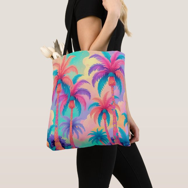 Tote Bag Palmiers colorés (De près)