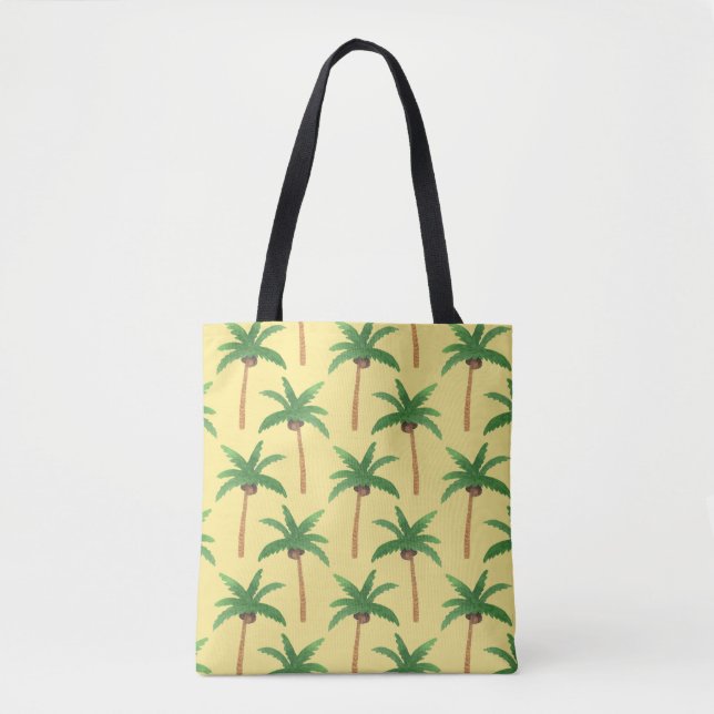 Tote Bag Palmiers d'aquarelle, arrière - plan tropical. (Devant)