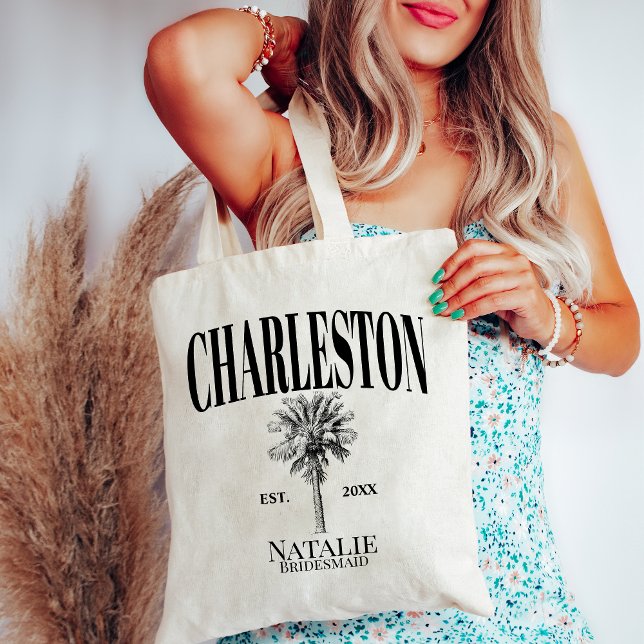 Tote Bag Palmiers de luxe Charleston Bachelorette côtière (Créateur téléchargé)