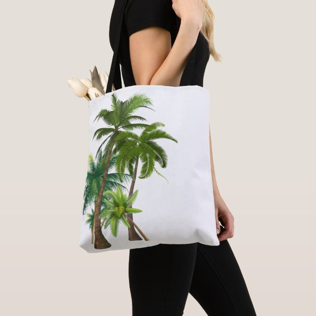 Tote Bag Palmiers de plage océan mariage (De près)
